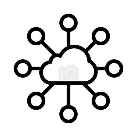 Téléchargez les illustrations : Icône réseau Cloud, illustration vectorielle - en licence libre de droit
