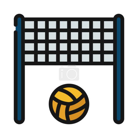 Téléchargez les illustrations : Illustration vectorielle de l'icône Web de volleyball - en licence libre de droit
