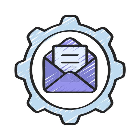 Illustration for Email Management Icon, Vector Illustration - Royalty Free Image