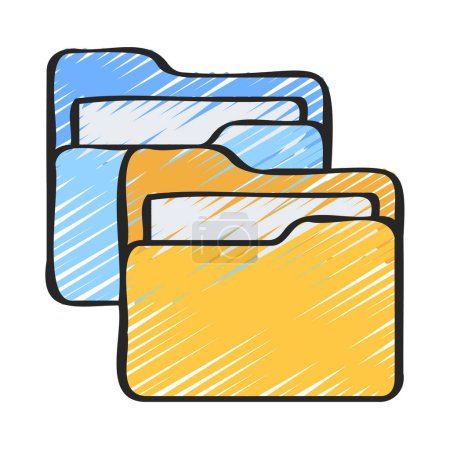 Illustration for Two Folders icon, vector illustration - Royalty Free Image