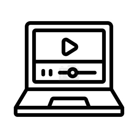 Ilustración de Video en el icono del ordenador portátil, ilustración de vectores - Imagen libre de derechos