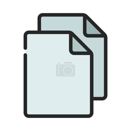 Téléchargez les illustrations : Deux fichiers papier icône, illustration vectorielle - en licence libre de droit