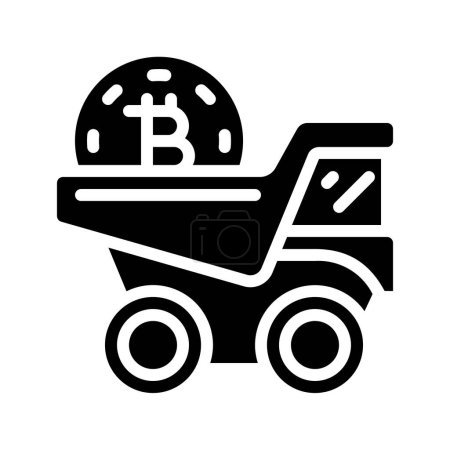 Téléchargez les illustrations : Icône de camion Crypto Mining, illustration vectorielle - en licence libre de droit