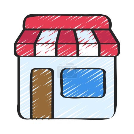 Illustration for Shop flat icon, vector illustration - Royalty Free Image