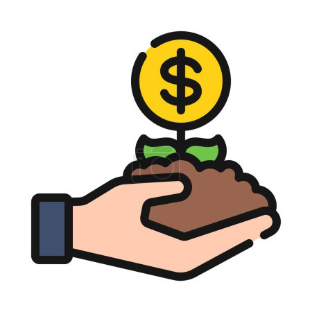 Ilustración de Crecimiento financiero icono web vector ilustración - Imagen libre de derechos