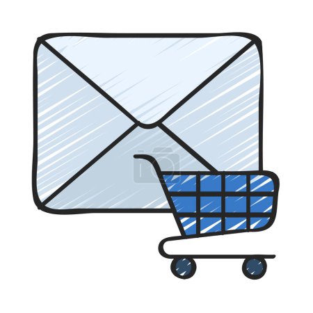 Illustration for Shopping Email web icon vector illustration - Royalty Free Image
