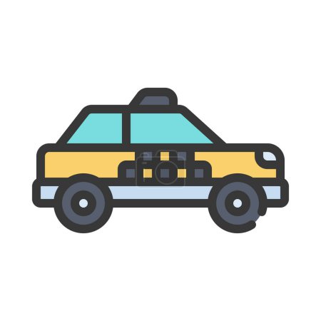 Téléchargez les illustrations : Voiture taxi service vectoriel icône. signe de service de voiture. - en licence libre de droit