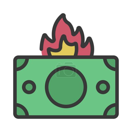 Burning Money web icon vector illustration