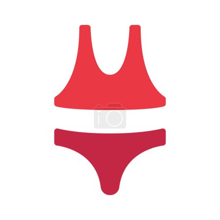 Téléchargez les illustrations : Illustration vectorielle icône web bikini - en licence libre de droit