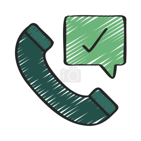 Ilustración de Responder Teléfono Icono de llamada vector ilustración - Imagen libre de derechos