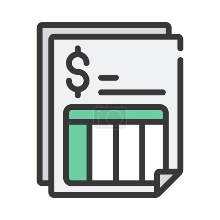 Financial Spreadsheets icon, vector illustration  