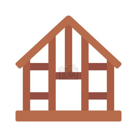 Ilustración de Icono de marco de casa de madera, ilustración de vectores - Imagen libre de derechos