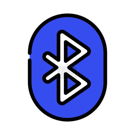 Téléchargez les illustrations : Illustration vectorielle icône bouton Bluetooth - en licence libre de droit