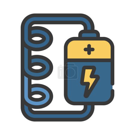 Téléchargez les illustrations : Battery icon, vector illustration simple design - en licence libre de droit