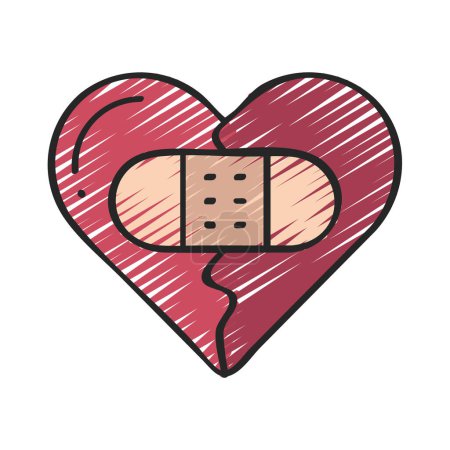 Téléchargez les illustrations : Icône de coeur brisé. illustration vectorielle fond - en licence libre de droit