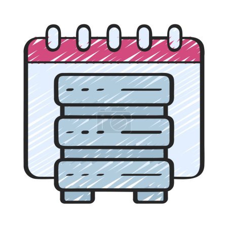 Illustration for Server Calendar icon, vector illustration - Royalty Free Image
