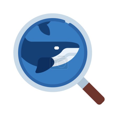 Téléchargez les illustrations : Regarder les baleines illustration vectorielle de l'icône web - en licence libre de droit
