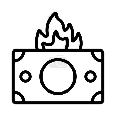Ilustración de Burning Money ilustración icono web vector - Imagen libre de derechos