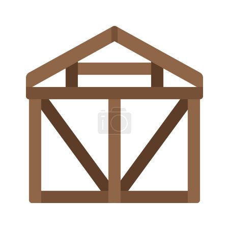 Illustration for Wooden Frame house  simple icon vector illustration - Royalty Free Image