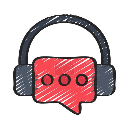 Illustration for Live Chat Support icon illustration - Royalty Free Image
