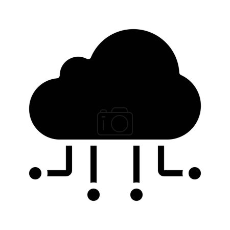Téléchargez les illustrations : Icône des fils de Cloud Computing, Illustration vectorielle - en licence libre de droit