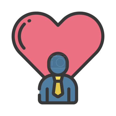 Illustration for Love Business web icon vector illustration - Royalty Free Image