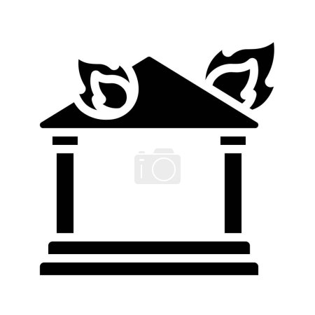 Téléchargez les illustrations : Bank Burning icon, vector illustration - en licence libre de droit