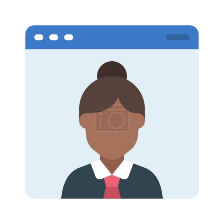 Illustration for Online Business Woman web icon vector illustration - Royalty Free Image