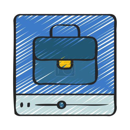 Illustration for Business Video web icon vector illustration - Royalty Free Image