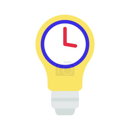 Bombilla de luz cronometrada icono web ilustración vectorial