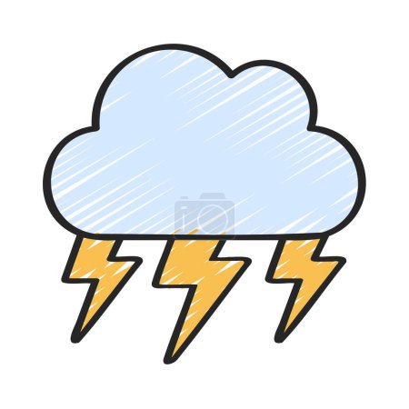 Illustration for Lightning Cloud Icon, Vector Illustration - Royalty Free Image
