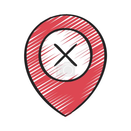 Illustration for Simple Incorrect location pin icon, vector illustration - Royalty Free Image