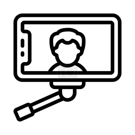 Ilustración de Selfie Stick icono web ilustración vectorial - Imagen libre de derechos