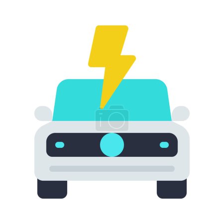 Illustration for Electric Car Bolt icon on white background - Royalty Free Image