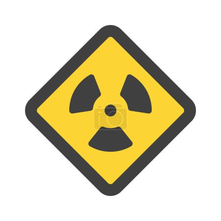 Illustration for Nuclear Warning sign vector icon   isolated on white background - Royalty Free Image