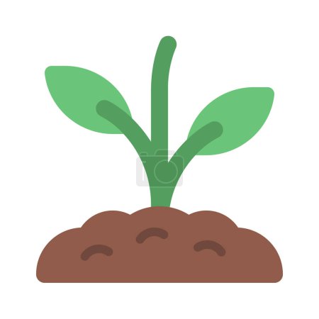 Ilustración de Icono de crecimiento vegetal, ilustración vectorial diseño simple - Imagen libre de derechos