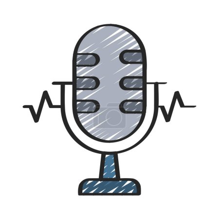 Téléchargez les illustrations : Reconnaissance vocale illustration vectorielle d'icône web - en licence libre de droit