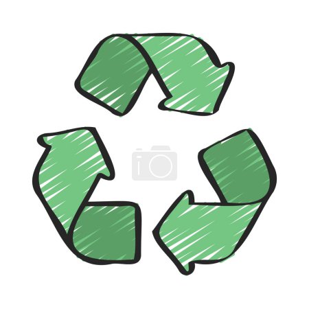 Illustration for Recycle icon vector illustration on white - Royalty Free Image
