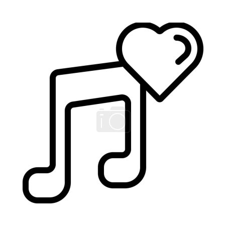Illustration for Love Music web icon vector illustration - Royalty Free Image