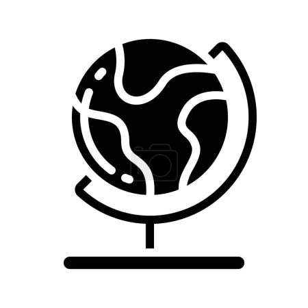 Téléchargez les illustrations : Illustration vectorielle d'icône Globe sur fond blanc - en licence libre de droit