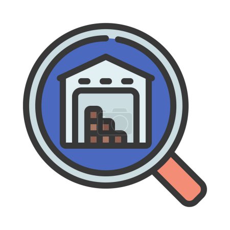 Illustration for Find Warehouse icon, vector illustration - Royalty Free Image