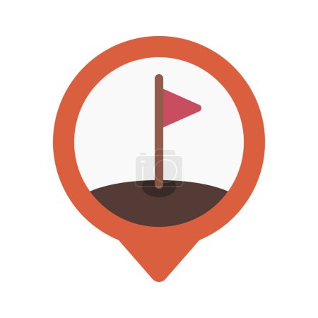Téléchargez les illustrations : Illustration vectorielle de l'icône du parcours de golf - en licence libre de droit
