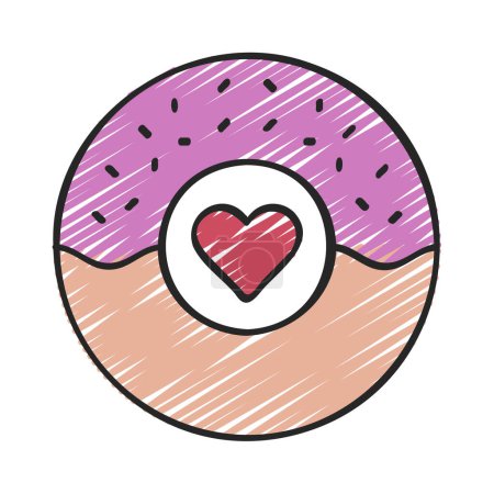 Téléchargez les illustrations : Donut vecteur ligne mince icône - en licence libre de droit