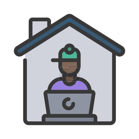 Illustration for Work From Home concept,  vector illustration - Royalty Free Image