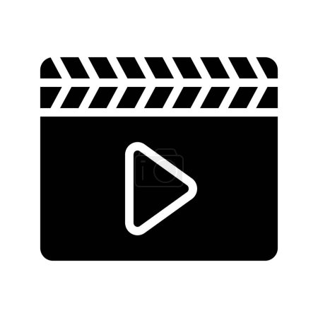 Illustration for Movie clapper with play  Button  icon, vector illustration - Royalty Free Image
