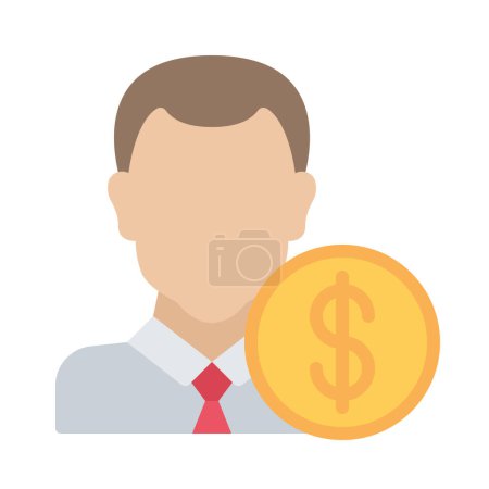 Téléchargez les illustrations : Illustration vectorielle de l'icône Web du conseiller financier - en licence libre de droit