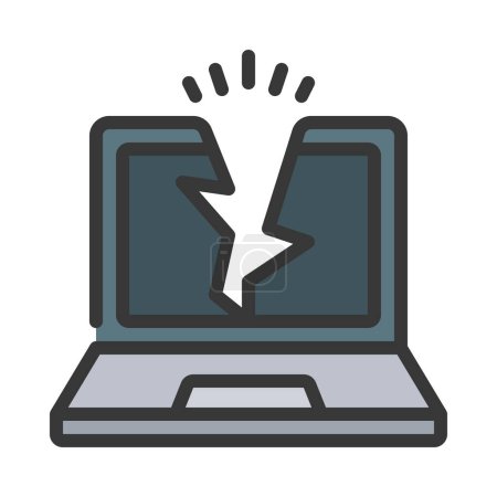 Illustration for Broken Laptop icon, vector illustration - Royalty Free Image