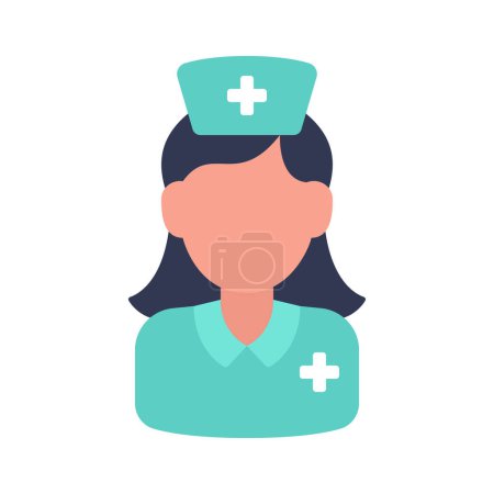 Illustration for Female Nurse web icon vector illustration - Royalty Free Image