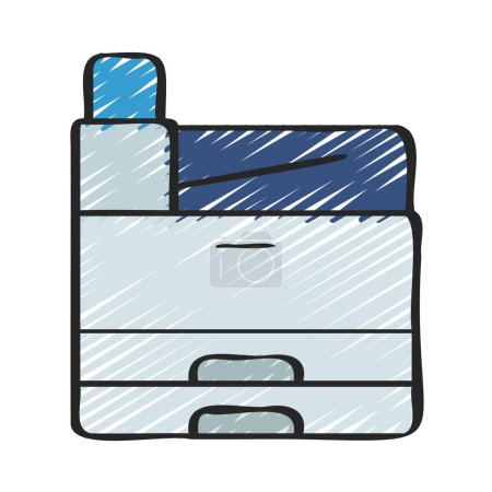 Ilustración de Icono de la impresora de oficina, ilustración web simple - Imagen libre de derechos