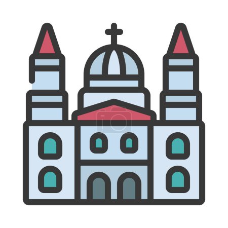 Illustration for Cathedral  icon vector illustration - Royalty Free Image
